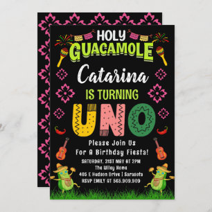 Heliga Guacamole Fiesta avocado 1:a födelsedagen U Inbjudningar