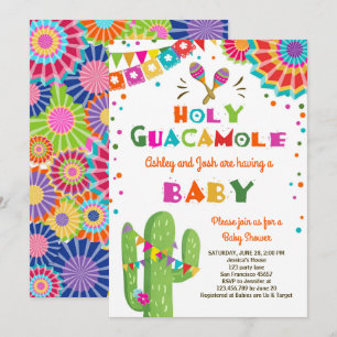 Heliga Guacamole Fiesta Baby dusch inbjudan mexika