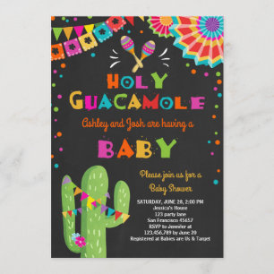 Heliga Guacamole Fiesta Baby dusch inbjudan mexika