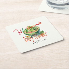 Heliga Guacamole Fiesta Baby Shower ANPASSNINGSBAR Underlägg Papper Kvadrat