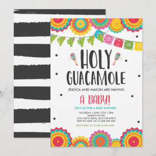 Heliga Guacamole Fiesta Baby Shower Cactus Inbjudningar
