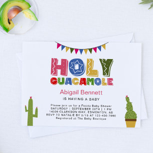 Heliga Guacamole Fiesta Baby Shower Kawaii Avocado Inbjudningar