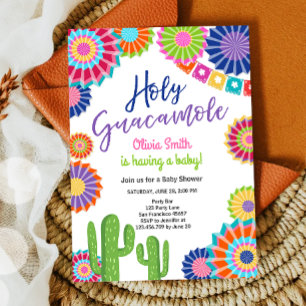 Heliga Guacamole Fiesta Baby Shower Mexican Party Inbjudningar