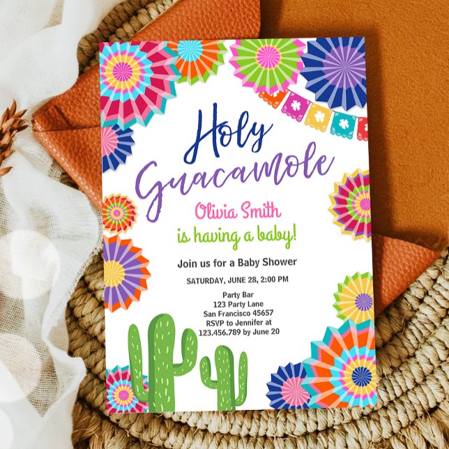 Heliga Guacamole Fiesta Baby Shower Mexican Party  Inbjudningar (Skapare uppladdad)