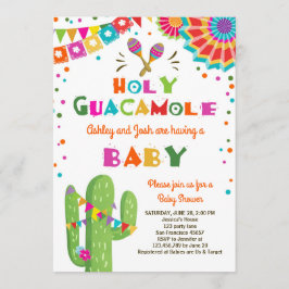 Heliga Guacamole Fiesta Babydusch inbjudan mexikan