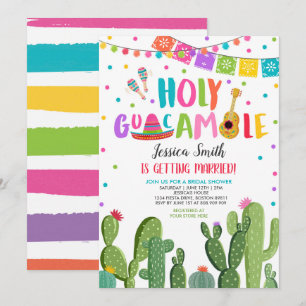 Heliga Guacamole Fiesta Cactus Möhippa Inbjudningar