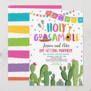 Heliga Guacamole Fiesta Cactus Par Shower Inbjudningar