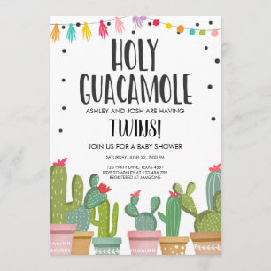 Heliga Guacamole Fiesta Twillingars Baby Shower-in Inbjudningar