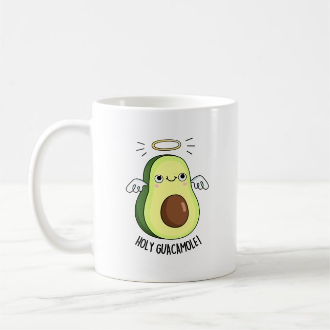 Heliga Guacamole Funny Goody Avocado Pun Kaffemugg (Vänster)