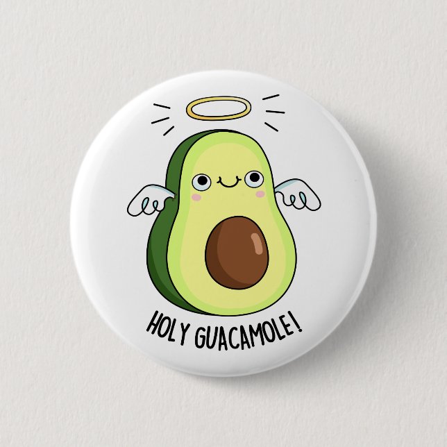 Heliga Guacamole Funny Goody Avocado Pun Knapp (Framsida)