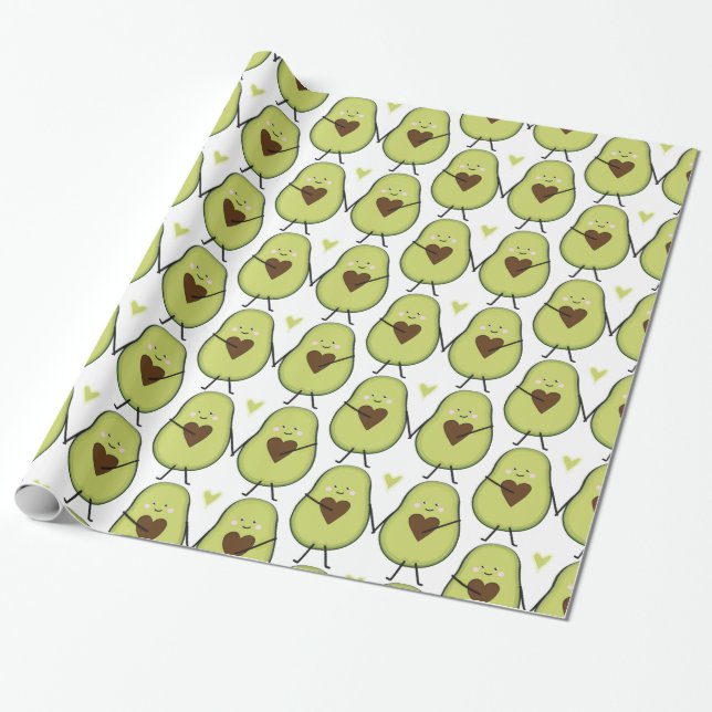 Heliga Guacamole Heart Avocado Baby Shower Twillin Presentpapper (Utrullad)
