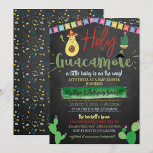 Heliga Guacamole Mexican Fiesta Coed Baby Shower Inbjudningar