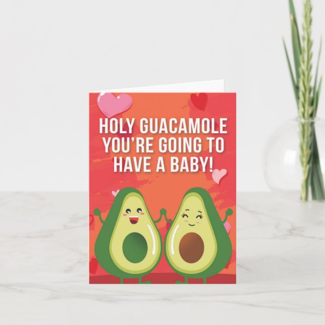 Heliga Guacamole Puns Baby Shower Greeting Card Kort (Framsida)