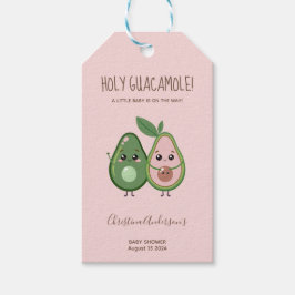 Heliga Guacamole Rosa Avocado Baby Shower Presentetikett