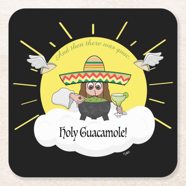 Heliga Guacamole Square Papper Underlägg Kvadrat (Framsidan)