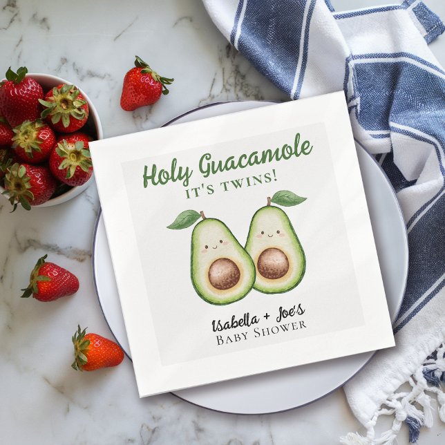 Heliga Guacamole Twillingars Funny Baby Shower Pappersservett (Skapare uppladdad)