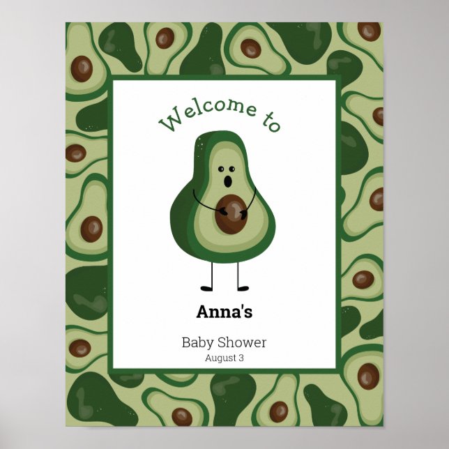 Heliga Guacamole! Välkommen till babyduschen! Poster (Framsidan)