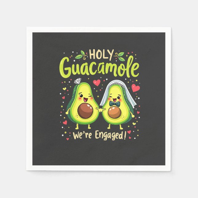 Heliga Guacamole Vi är Engaged Par Bride Pappersservett (Framsidan)