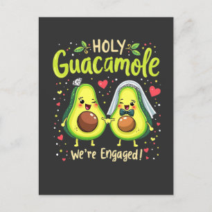 Heliga Guacamole Vi är Engaged Par Bride Vykort