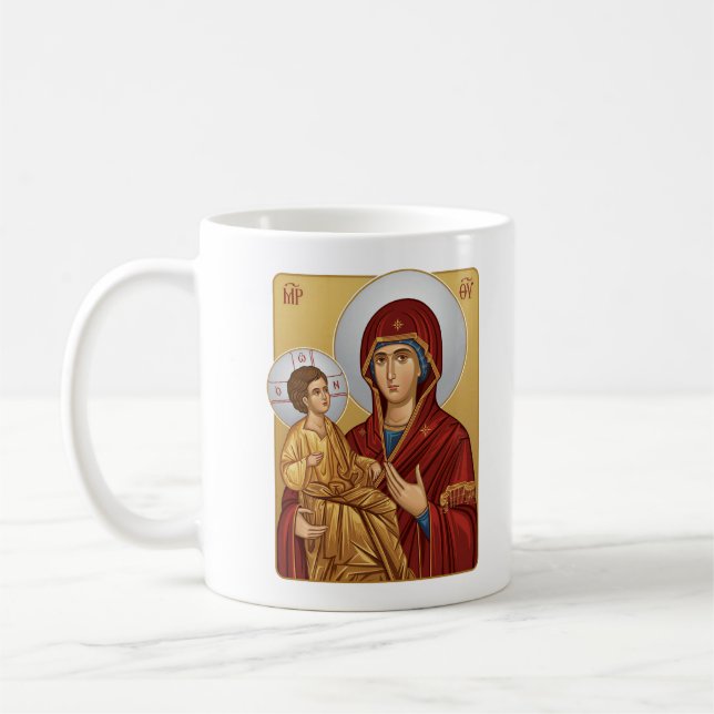 Heliga Guds Moder Östeuropeiska Ortodoxa Kyrkan Kaffemugg (Vänster)