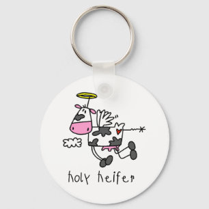 Heliga Heifer Tshirts och presenter Nyckelring