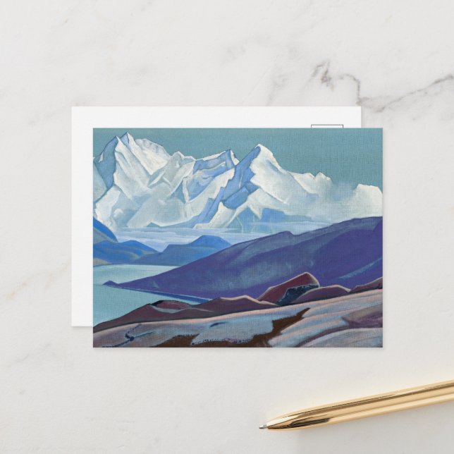 Heliga Himalayas av Nicholas Roerich Vykort (Fram/Back In Situ)