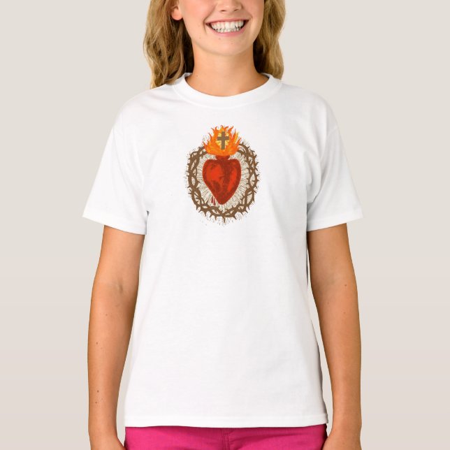 Heliga hjärtans flicktröja t shirt (Framsida)