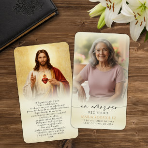 Heliga hjärtat Jesus minnesbönekort Visitkort