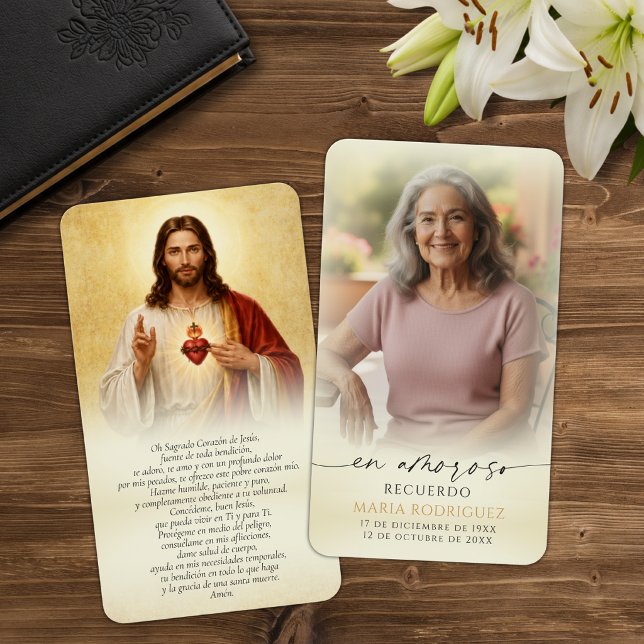 Heliga hjärtat Jesus minnesbönekort Visitkort (Skapare uppladdad)