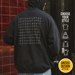 Heliga hjärtat Symmetriska vita kors Johannes 14:6 Hoodie