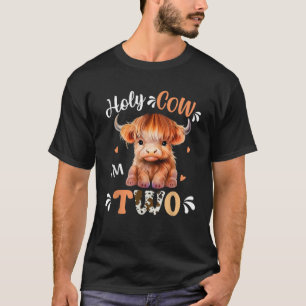Heliga Im Två Scottish Highland Cow Skriv ut 2:a B T Shirt