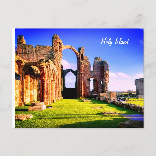 Heliga Island England Vykort (Framsida)