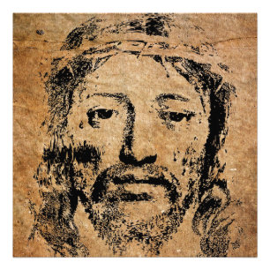 Heliga Jesus Kristus Ansikte Fototryck