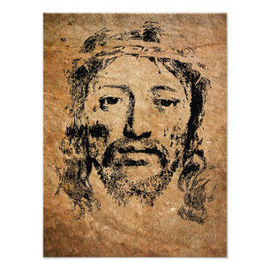 Heliga Jesus Kristus Ansikte Fototryck