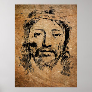 Heliga Jesus Kristus Ansikte Poster