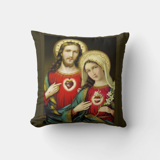 Heliga Jesus Obefläckade Hjarta Maria Kudde (Framsida)