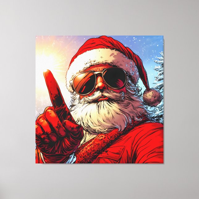 Heliga Jolly Santa Divine Glow Canvastryck (Framsida)