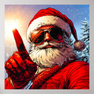 Heliga Jolly Santa Divine Glow Poster