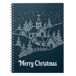 Heliga julafton kväll i staden, kor stygn mönster anteckningsbok