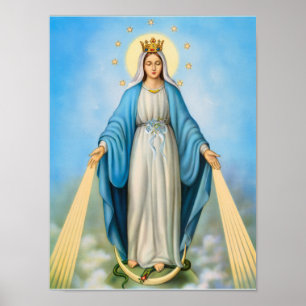 Heliga jungfru mor Mary,mor av Guds mall Poster