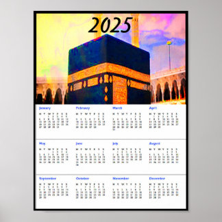 Heliga Kaaba 2025 kalender minnessak Poster