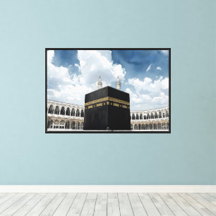 Heliga Kaaba - Al-Masjid Al Haram Akvarell Canvastryck