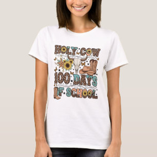 Heliga ko 100 dagars skola västern boho cowgirl t- t shirt