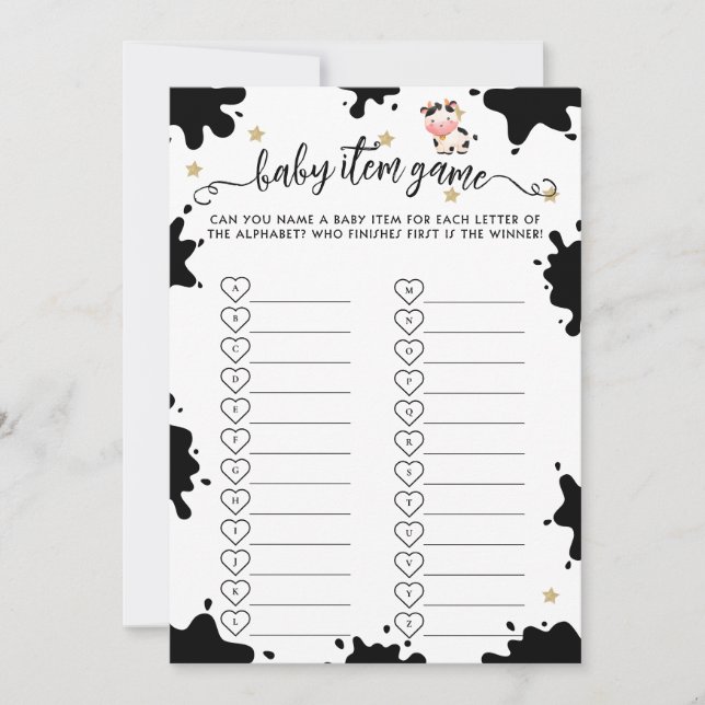 Heliga ko Baby Shower Baby Present Spel Kort (Framsida)