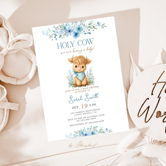 Heliga ko Baby Shower Pojke Inbjudningar (Skapare uppladdad)