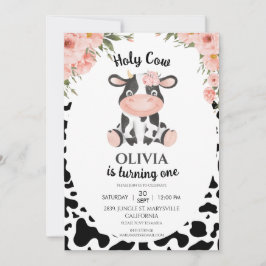 Heliga ko Boskap Barnyard 1:a födelsedagen Inbjudningar