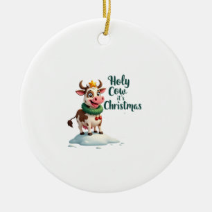 Heliga ko det är jul jag jul ko t-shirt (3) julgransprydnad keramik