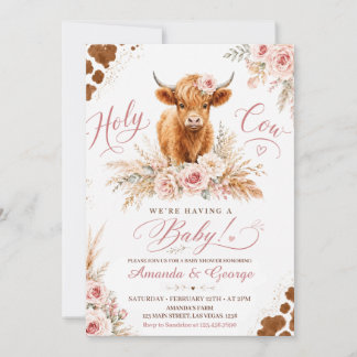 Heliga Ko Flickas Babyshower Inbjudningar