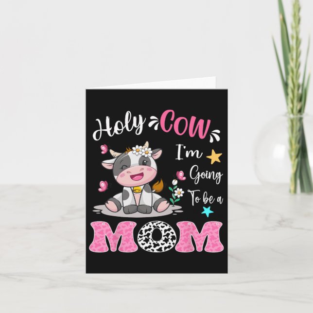 Heliga ko jag ska bli mamma graviditetsannonsering kort (Framsida)