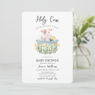 Heliga Ko Vildblommeäng Badkar Baby Shower Inbjudningar